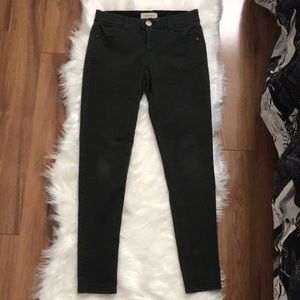 Deep army green skinny-fit jeggings